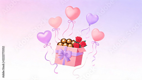 Box Brimming Truffles With Red Roses