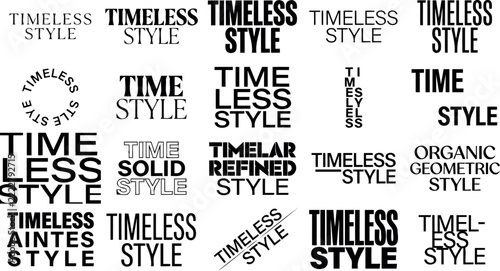 Collection of timeless style typography and vintage lettering designs illustration