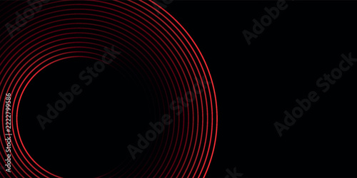 Abstract white background with red circle lines. Digital future technology concept. vector illustration