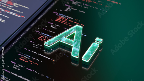 AI - artificial intelligence. Machine learning large language models. Digital background. Collect data. LLM