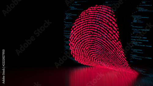 Digital background security systems , data protection. Person biometrics identity by fingerprint.