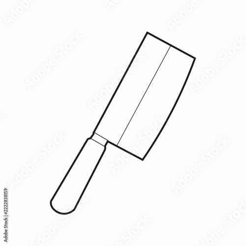 Minimalist vector illustration of a kitchen meat cleaver.