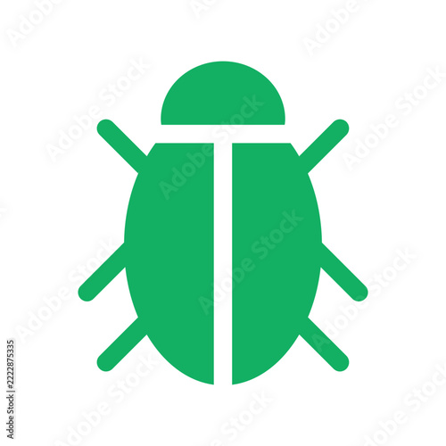 Green bug icon coding symbol