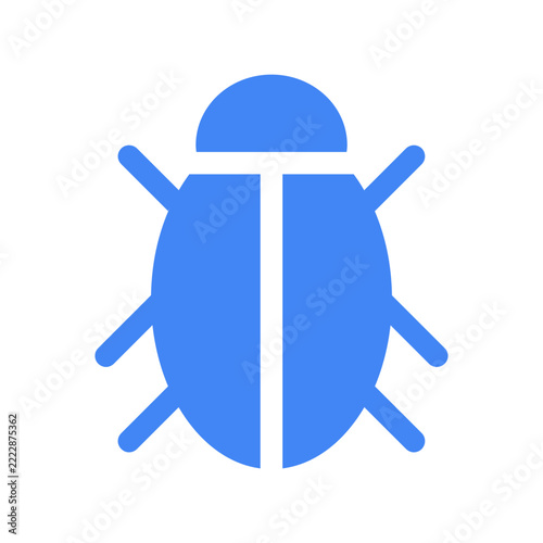 Blue bug icon software symbol