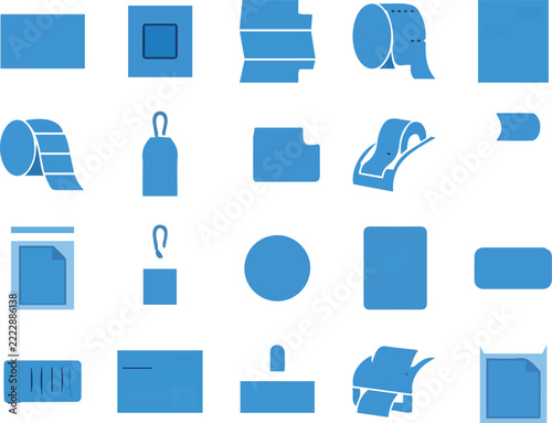 Blue Packaging Material and Shipping Supply Icons