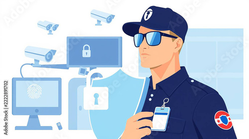clean modern flat vector illustration about security and protection