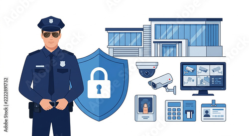 clean modern flat vector illustration about security and protection