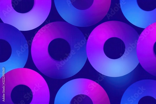 Abstract Glowing Purple Blue Circular Ring Pattern