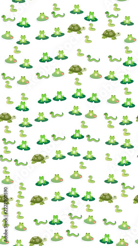 Cute Frog Snake Turtle Pattern