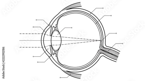 Human eye anatomy diagram medical illustration scientific education