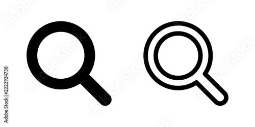 set of vector magnifying glass icons	