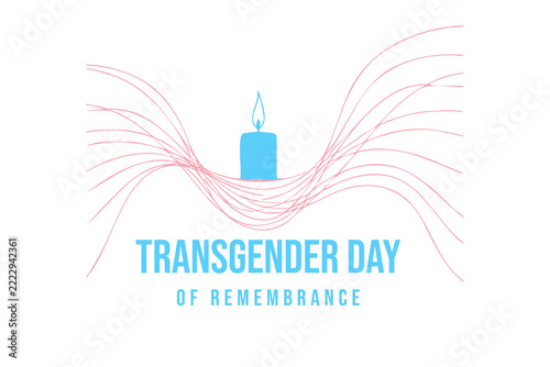 Trans Day of Remembrance with Candle and Pink Lines
