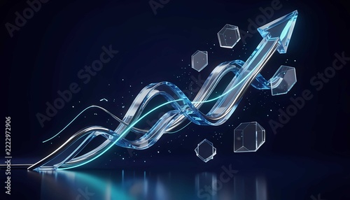 Abstract metallic waves representing economic resilience and expansion