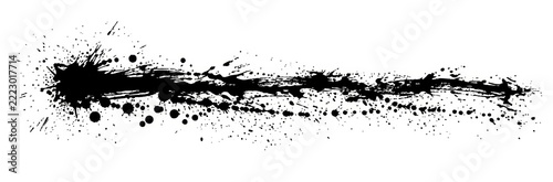 Horizontal black ink streak with a tapered end