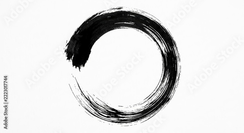 Open enso style black brush circle stroke