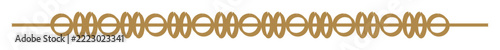 Calligraphy Bead and Reel Border Line Divider in Gold - Hand Drawn Classical Moulding Vector Design Element for invitations and menus
