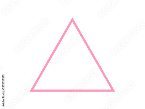 Triangle outline, geometric shape element, pink