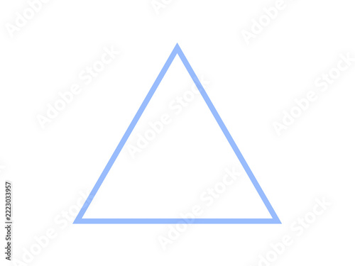 Triangle outline, geometric shape element, light blue