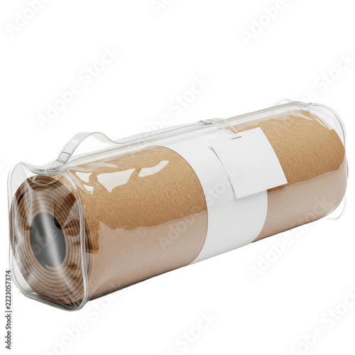 rolled up brown paper on transparent background