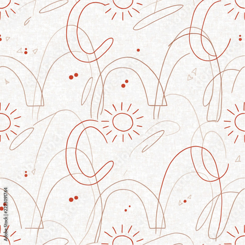 Aesthetic Bohemian Curved Lines Surface Pattern, Minimal Packaging Vector