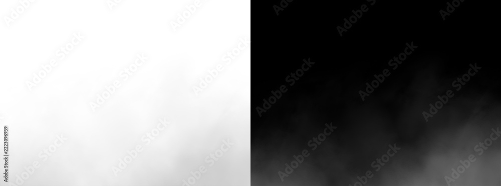 Naklejka premium Soft white fog overlay isolated on transparent background for atmospheric graphic design projects