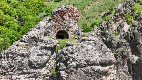 Rocky Mountain Landscape with a Natural Cave in Tunceli, Türkiye
