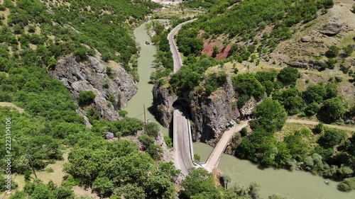 Aerial Drone View of Pülümür Valley and Mountain Road in Tunceli, Türkiye