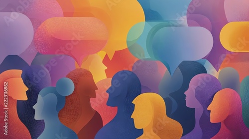 Abstract representation of diverse dialogue.