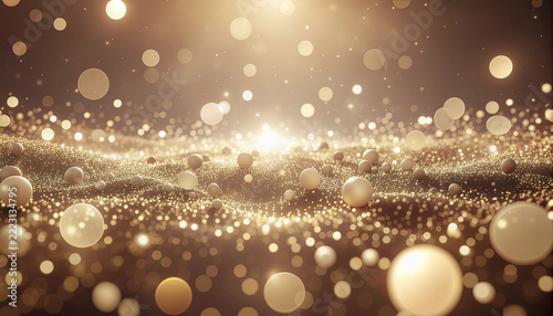 Champagne Bokeh Lights with Warm Glowing Center