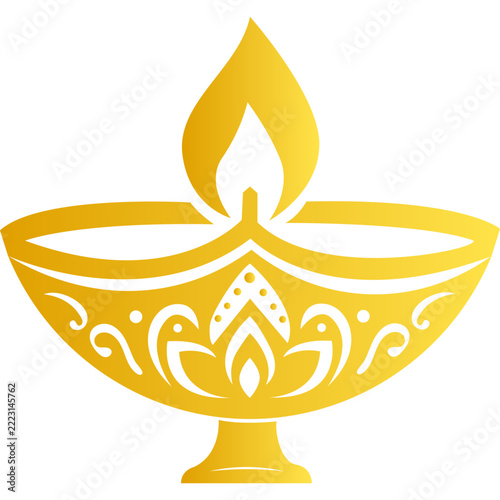 Gold Diwali Diya