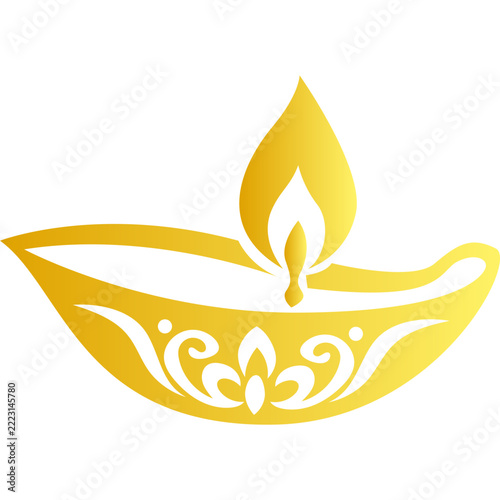Gold Diwali Diya