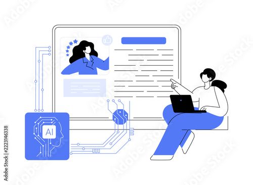 AI-Generated Blog Posts abstract concept vector illustration.