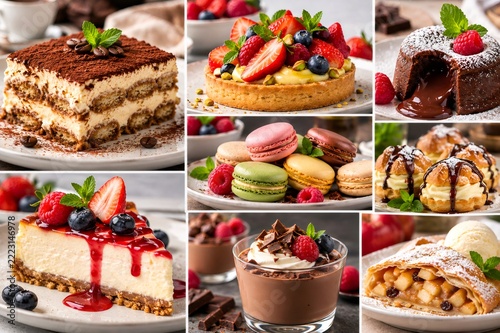 Assortment of delicious sweet desserts for a perfect treat