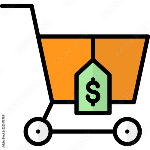 sale icon illustration design with filled outline