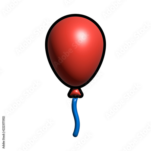 Red balloon icon isolated on transparent background