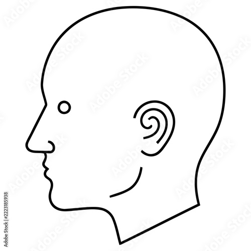Outline of a human head in profile