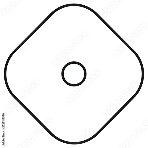 Outline of a rounded square with a circle inside