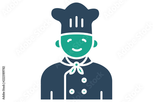 Chef icon. solid icon style. dining elements vector illustration
