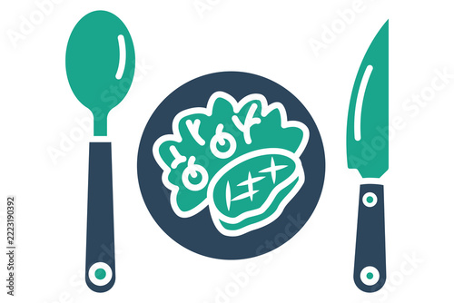 Dining icon. solid icon style. food service elements vector illustration