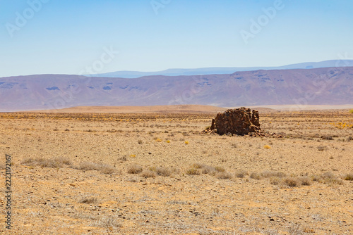 Ruins of stone buildings, colonial heritage site in the Karoo
