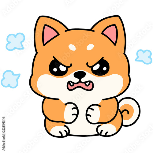 Cute angry Shiba Inu dog character