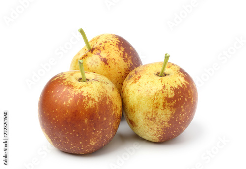 Chocolate-variety jujube. isolated on a white background.