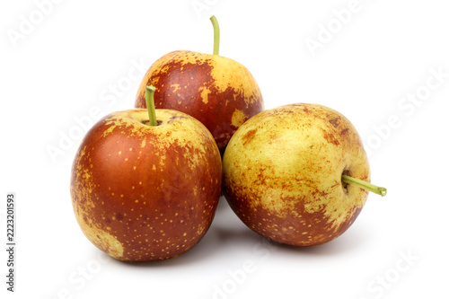 Chocolate-variety jujube. isolated on a white background.