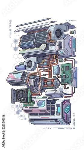 Collection of Electronic Devices and Gadgets Illustration.