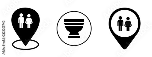 vector icon set for toilet locations