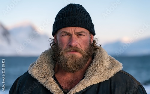 Bearded Man in Fur Coat