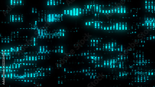 Abstract glitch background. Digital damage backdrop with noise effect. Error texture. Computer virus. Corrupted code. 3d rendering.