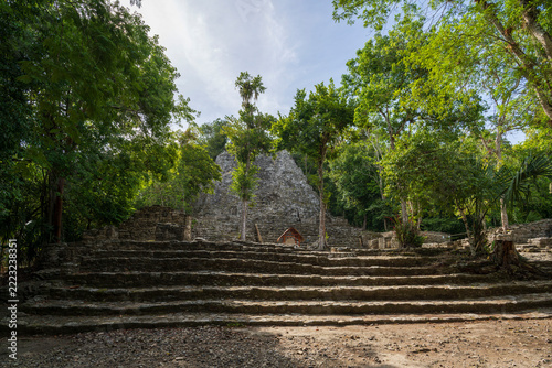 The pyramid called The Church (La Iglesia) at the ruins of the Mayan city Coba