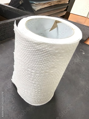 toilet paper roll on the table