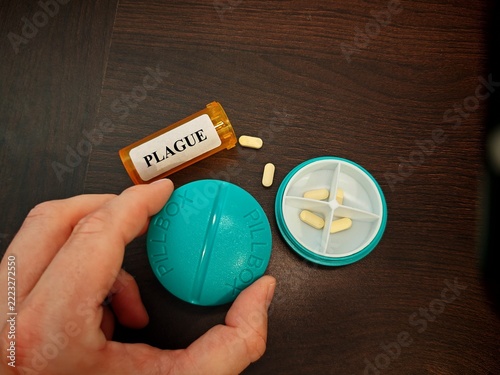 Obraz na plátně PLAGUE infectious disease concept for plague treatment prevention and antibiotic